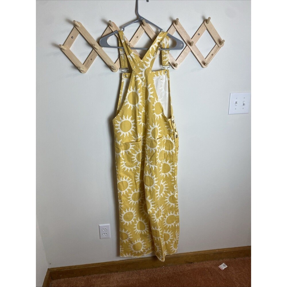 SHOW ME YOUR MUMU MARFA PARADISE SUN PRINT YELLOW DENIM OVERALLS XS $188 - Picture 7 of 8
